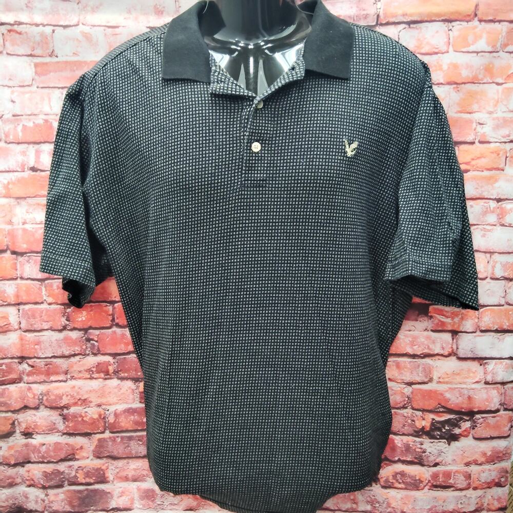 Lyle & Scott Black White Short Sleeve Collar Golf Performance